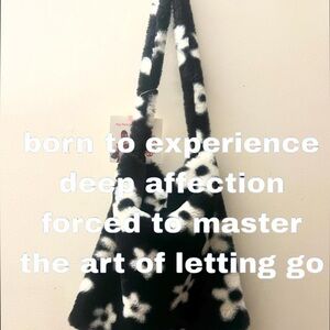 Fuzzy Flower Mini Tote Bag